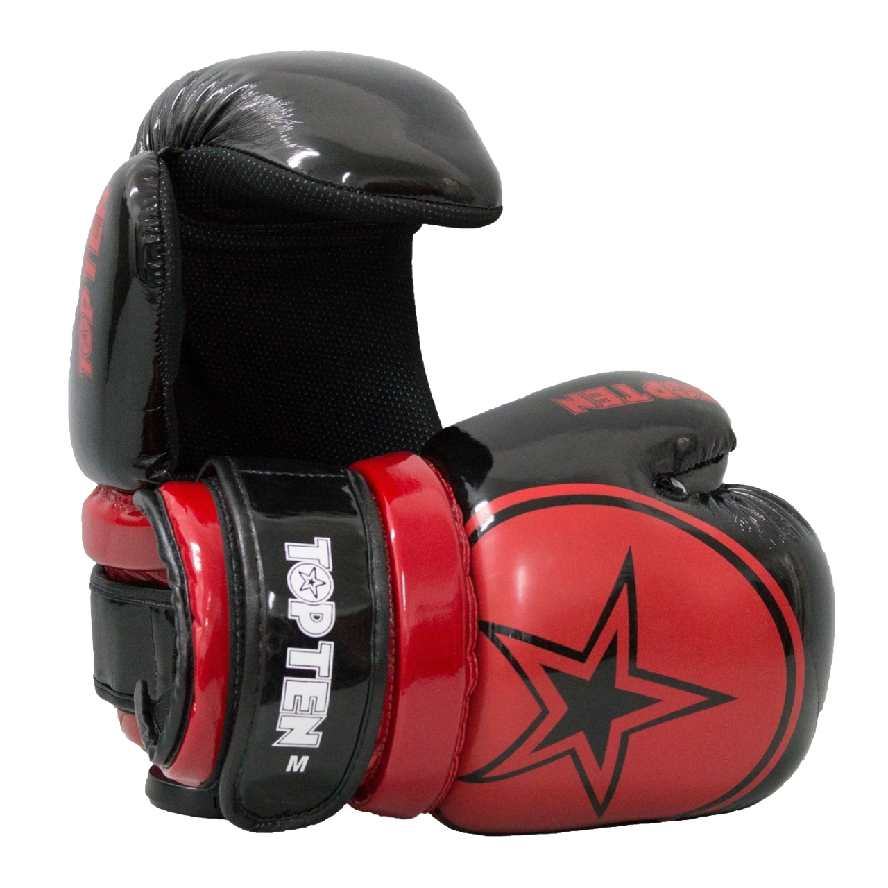 TOP TEN Pointfighter Gloves "BLOCK" - Black/Red Star